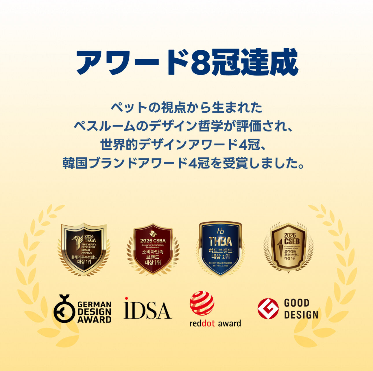 アワード8冠達成